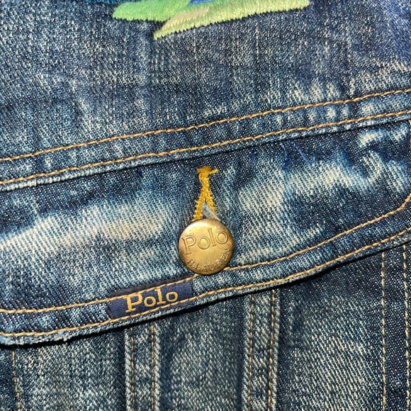 Ralph Lauren Blue Denim Aztec Print MENS Jacket with Sherpa Collar - Picture 6 of 8